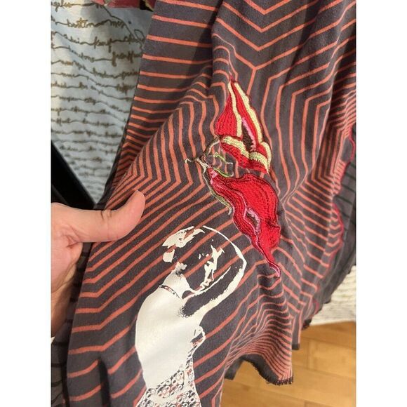 Vintage Desigual V-Neck Multicolored Multi Pattern Graffiti Size M Womens Dress - Picture 4 of 12